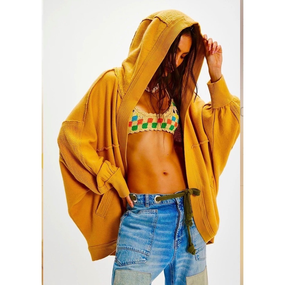 We the Free Free People Forever Yours Cardi Yellow Small New NWT